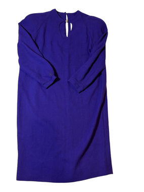 VTG Mark Heister Purple Wool Dress Minimalist 90s Midi Jewel Tone Power